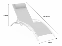 Tumbona de aluminio textileno, set de 2 antracita^Sweeek Clearance