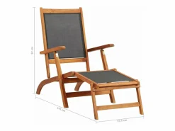 vidaxl Tumbona|Tumbona de exterior de mandera maciza acacia y textileno