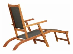vidaxl Tumbona|Tumbona de exterior de mandera maciza acacia y textileno