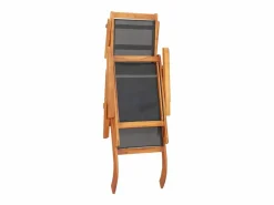 vidaxl Tumbona|Tumbona de exterior de mandera maciza acacia y textileno