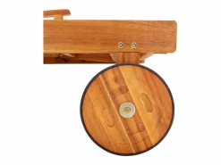 Tumbona de jardín con cojín madera maciza de acacia ES160814^ Hot