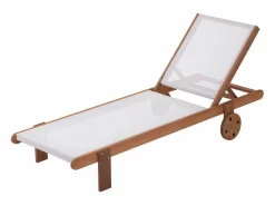 Habitat et jardin Tumbona de madera exótica Saigón - Maple - Crudo Crema Outlet
