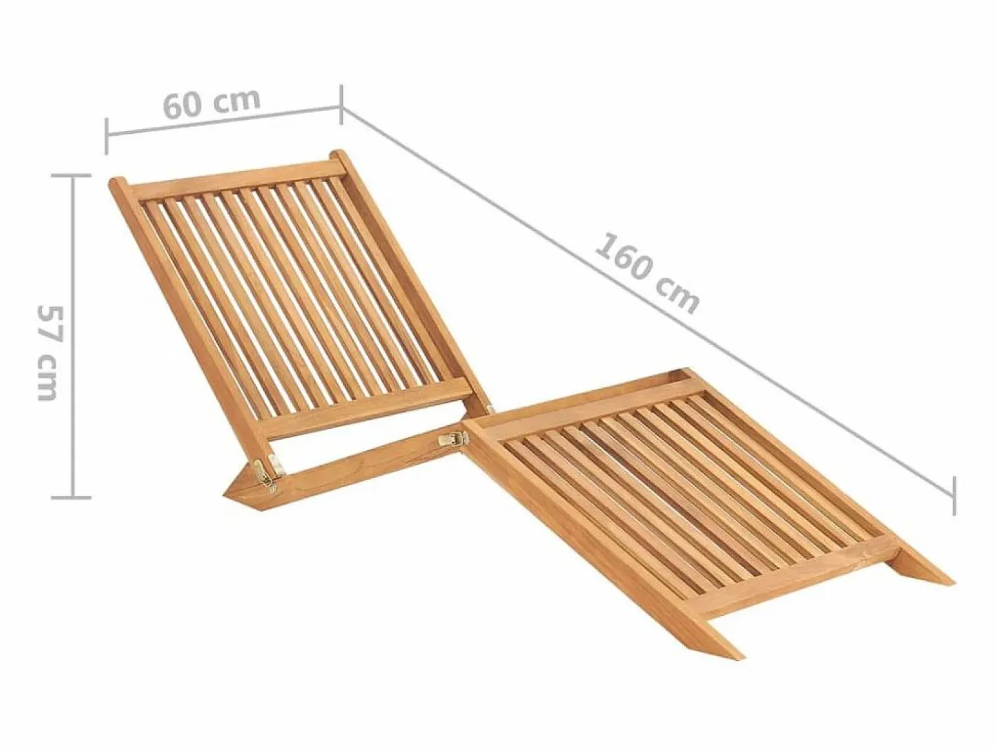 vidaxl Tumbona|Tumbona de madera maciza de teca