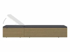 vidaxl Tumbona de ratán sintético marrón y gris oscuro Marru00f3n Outlet