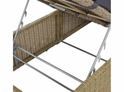 vidaxl Tumbona de ratán sintético marrón y gris oscuro Marru00f3n Outlet