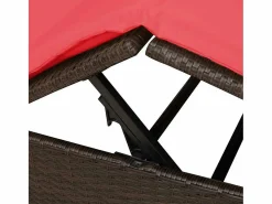 Tumbona doble Ajustable Rojo 205 x 129 x 200 cm ratán sintético^vidaxl Online