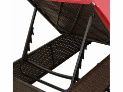 Tumbona doble Ajustable Rojo 205 x 129 x 200 cm ratán sintético^vidaxl Online