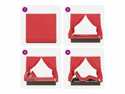 Tumbona doble Ajustable Rojo 205 x 129 x 200 cm ratán sintético^vidaxl Online