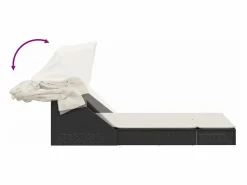 Tumbona doble con capota y cojines ratán sintético^vidaxl Outlet