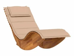 Tumbona mecedora con cojín de madera maciza de acacia^vidaxl Discount