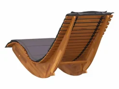 vidaxl Tumbona mecedora Mazaneda madera de acacia oscuro 74x154x60 cm Gris Best
