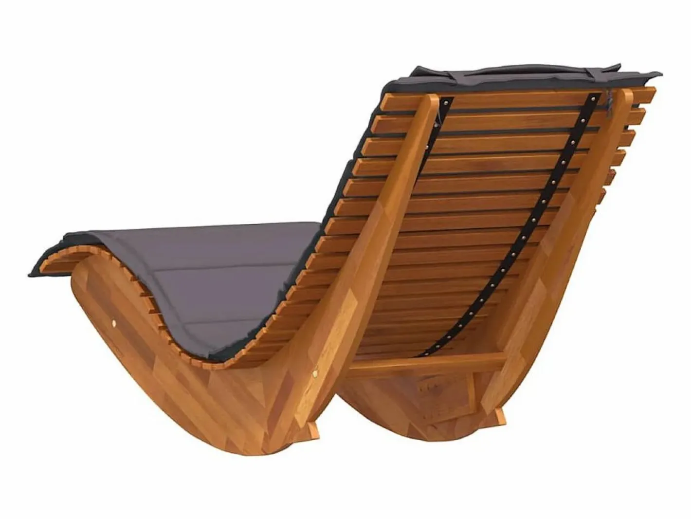 vidaxl Tumbona mecedora Mazaneda madera de acacia oscuro 74x154x60 cm Gris Best
