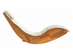 vidaxl Tumbona|Tumbona mecedora Mazaneda madera de acacia crema 74x154x60 cm