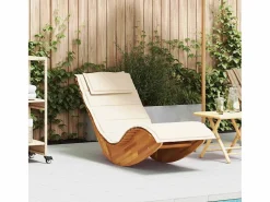 vidaxl Tumbona|Tumbona mecedora Mazaneda madera de acacia crema 74x154x60 cm