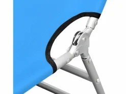 Tumbona plegable con cojín para la cabeza acero turquesa ES110321 Azul Clearance
