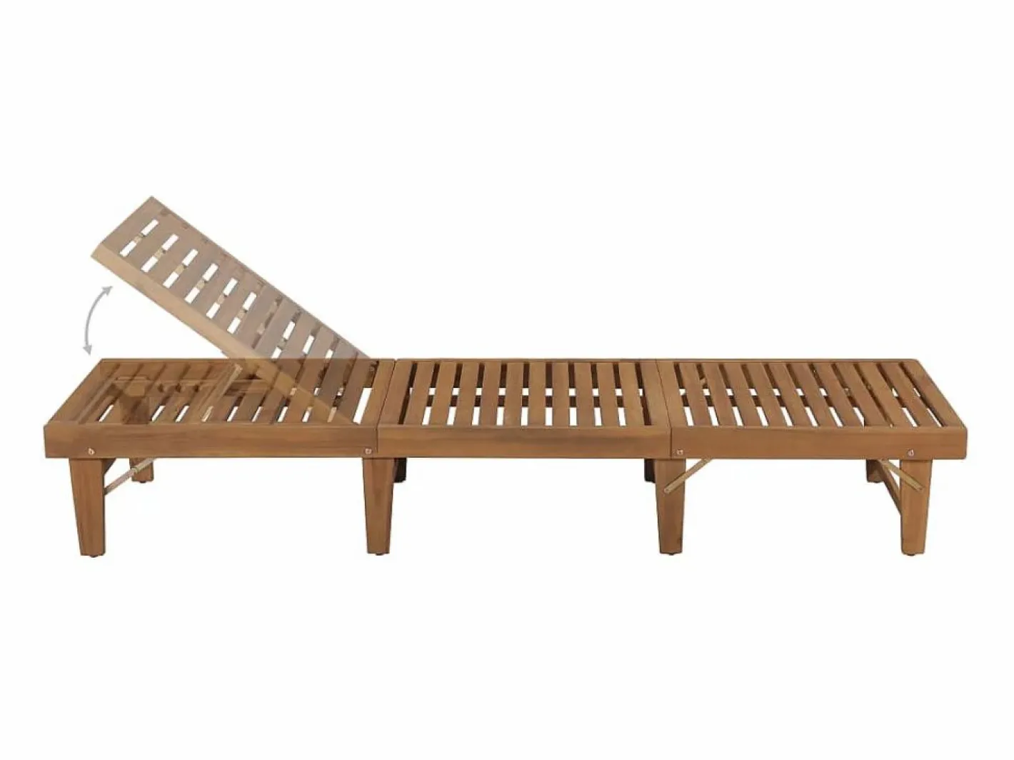 Tumbona plegable con cojín madera maciza de acacia ES51731^ Outlet
