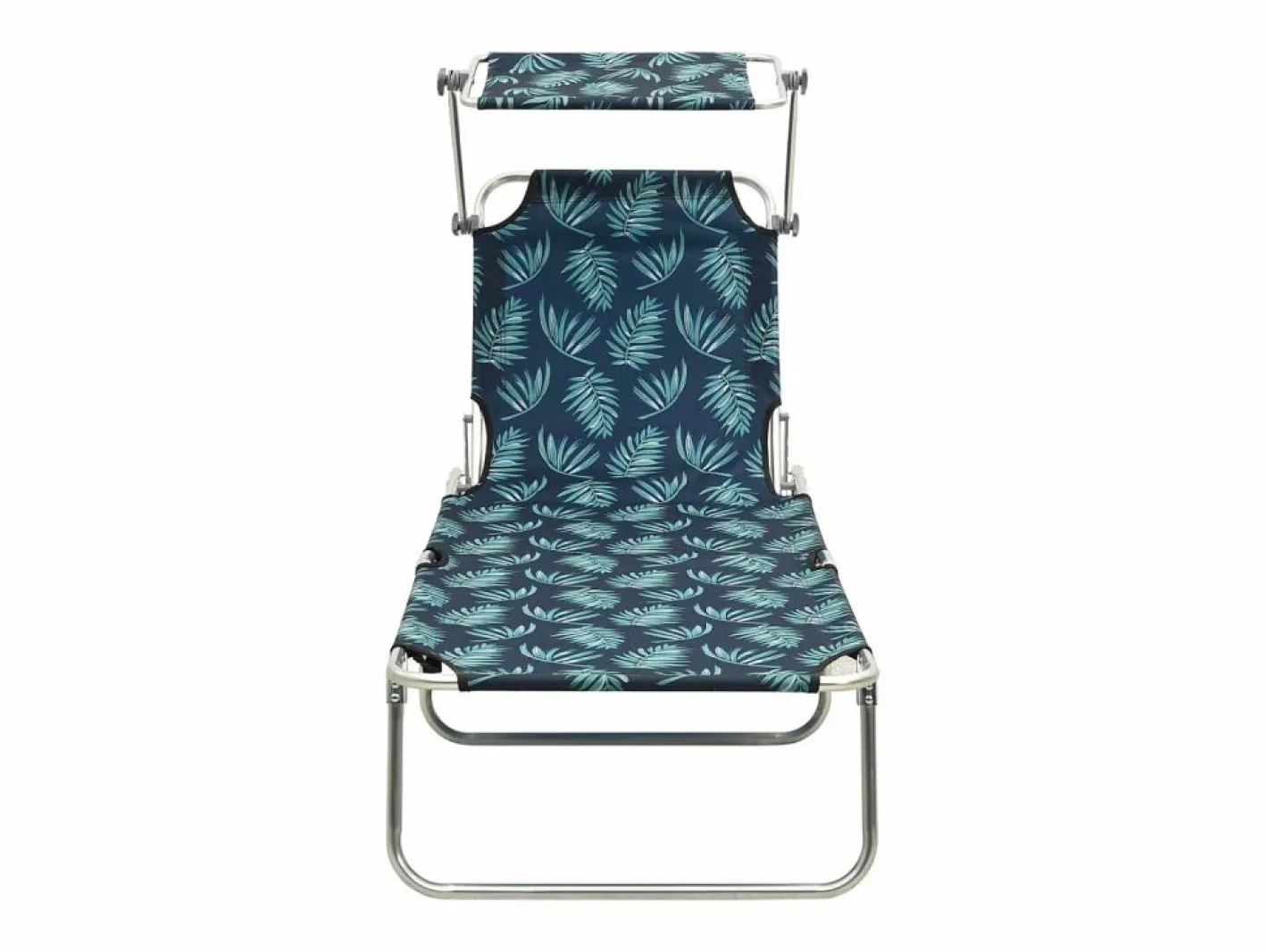 Tumbona plegable con toldo de acero estampado de hojas ES524525^ Sale