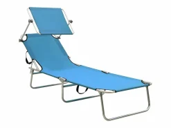 Tumbona|Tumbona plegable con toldo de acero turquesa ES132572