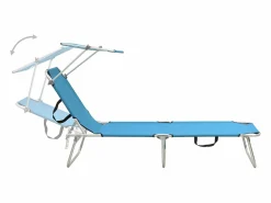 Tumbona|Tumbona plegable con toldo de acero turquesa ES132572