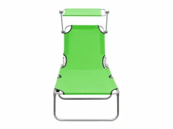 Tumbona plegable con toldo de acero manzana ES79885 Verde Outlet