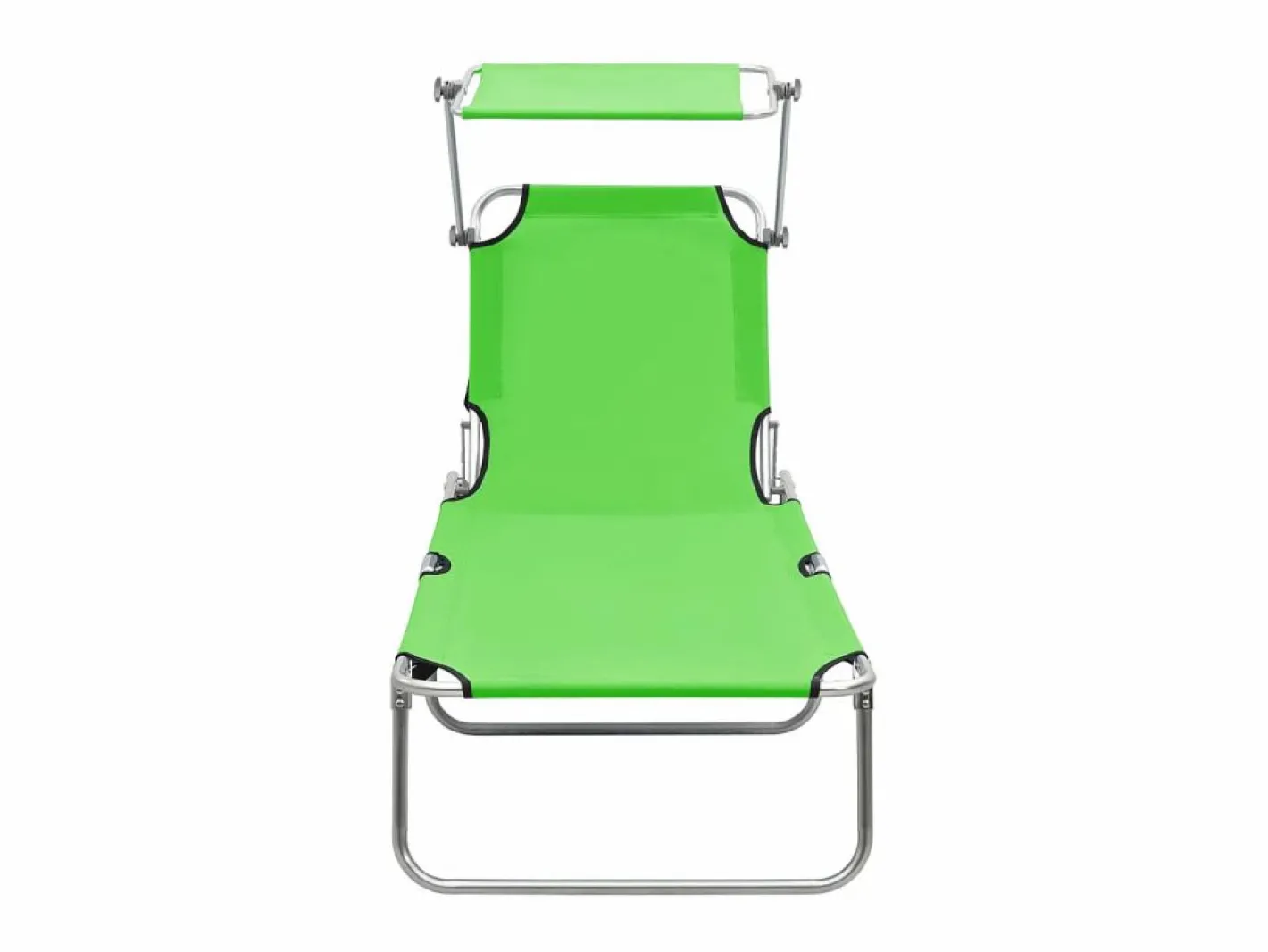 Tumbona plegable con toldo de acero manzana ES79885 Verde Outlet