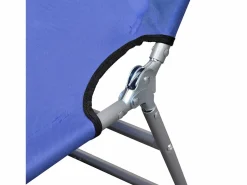 Tumbona plegable de acero con recubrimiento polvo ES911036 Azul Sale