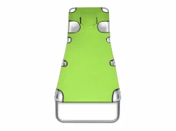 Tumbona plegable de acero y cojín de cabeza acero manzana ES538350 Verde Clearance
