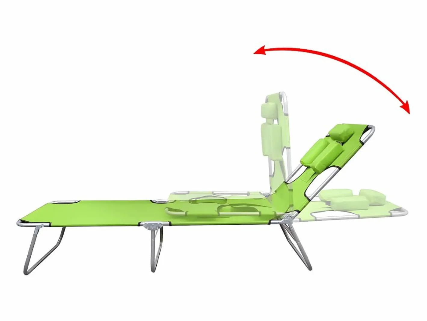 Tumbona plegable de acero y cojín de cabeza acero manzana ES538350 Verde Clearance
