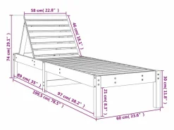 vidaxl Tumbona|Tumbonas 2 unidades madera maciza de pino 199,5x60x74 cm