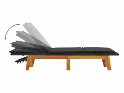 vidaxl Tumbonas con cojines 2 uds ratán sintético madera maciza acacia Negro Outlet