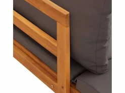vidaxl Tumbonas con cojines oscuro 2 unidades madera de acacia Gris Online