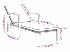 vidaxl Tumbonas con mesita 2 unidades ratán sintético Negro Best