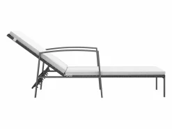 vidaxl Tumbonas con mesita 2 unidades ratán sintético Negro Best