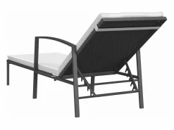 vidaxl Tumbonas con mesita 2 unidades ratán sintético Negro Best