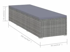 vidaxl Tumbona|Tumbonas de jardín y mesita 3 piezas ratán sintético