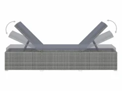 vidaxl Tumbona|Tumbonas de jardín y mesita 3 piezas ratán sintético