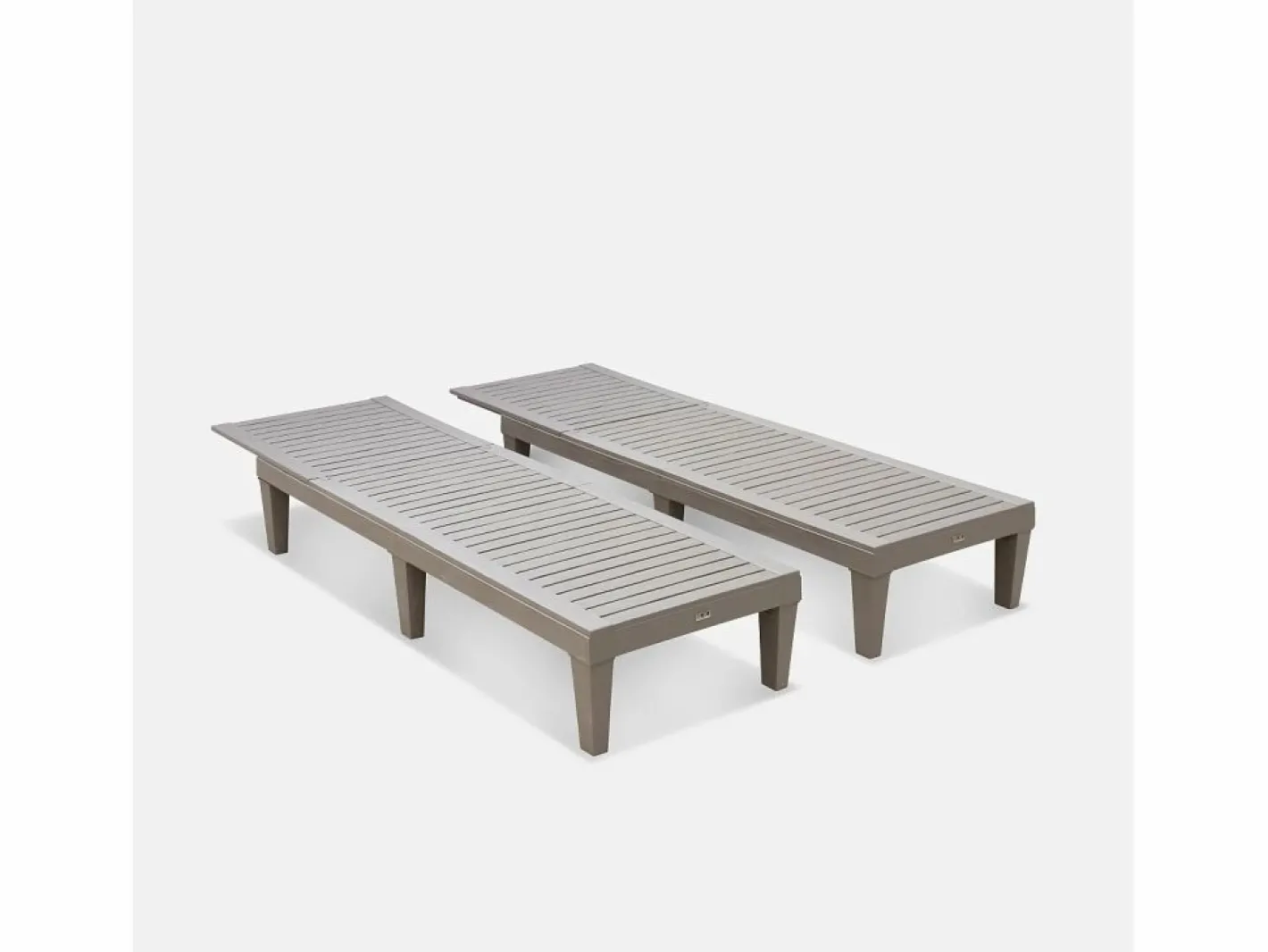 Sweeek Tumbonas de multiposición, set de 2 Gris Best