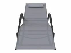 vidaxl Tumbonas mecedoras 2 uds acero y textilene Gris Best