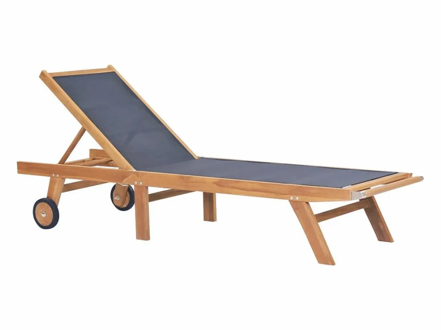 vidaxl Tumbona|Tumbonas plegables con ruedas 2 uds teca maciza y textilene