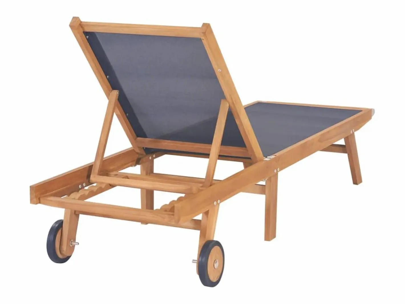 vidaxl Tumbona|Tumbonas plegables con ruedas 2 uds teca maciza y textilene