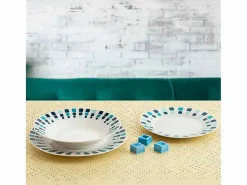 Vajilla Simetric Quid 18 piezas 6 servicios porcelana blanco/ Azul Hot