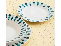 Vajilla Simetric Quid 18 piezas 6 servicios porcelana blanco/ Azul Hot