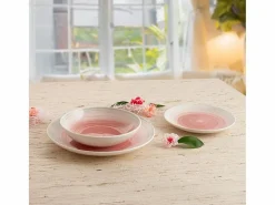 Vajilla Velvet Quid 18 piezas 6 servicios cerámica Rosa Hot