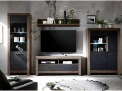 Petits-Meubles Vajillero 2 puertas Adam Madera y Negro Best