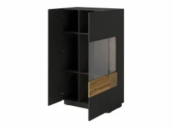 Vajillero 2 puertas apertura por la derecha Andrea antracita y Madera^Petits-Meubles Sale