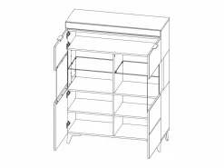 Petits-Meubles Vitrina Para Vajilla|Vajillero 2 puertas con LED Ruben Madera