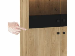 Vajillero 4 puertas con LED Elara Madera y Negro^Petits-Meubles Hot
