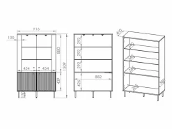 Petits-Meubles Vajillero 4 puertas con LED Nova Cachemira Beige Clearance