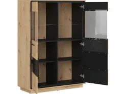 Petits-Meubles Vajillero 2 puertas Elijah Madera y Negro Outlet