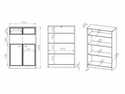 Petits-Meubles Vajillero 2 puertas Kaius Cachemira y Madera oscura Beige Sale